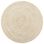 Alfombra de yute tejida a mano blanco y natural 90 cm de vidaXL, Alfombras - Ref: Foro24-133722, Precio: 25,66 €, Descuento: %