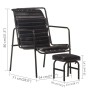 Silla de relax reposabrazos y reposapiés cuero auténtico negro de vidaXL, Sillones - Ref: Foro24-323729, Precio: 98,25 €, Des...