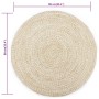 Alfombra de yute tejida a mano blanco y natural 90 cm de vidaXL, Alfombras - Ref: Foro24-133722, Precio: 25,66 €, Descuento: %