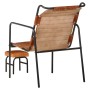 Silla de relax reposabrazos y reposapiés cuero auténtico marrón de vidaXL, Sillones - Ref: Foro24-323728, Precio: 124,35 €, D...