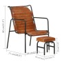 Silla de relax reposabrazos y reposapiés cuero auténtico marrón de vidaXL, Sillones - Ref: Foro24-323728, Precio: 124,35 €, D...