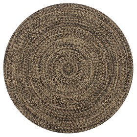 Alfombra hecha a mano de yute negra y natural 150 cm de vidaXL, Alfombras - Ref: Foro24-133727, Precio: 66,74 €, Descuento: %