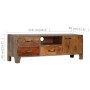 Mueble para TV de madera maciza vintage 118x30x40 cm de vidaXL, Muebles TV - Ref: Foro24-244967, Precio: 328,56 €, Descuento: %