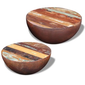 Bowl-shaped coffee table set 2 pcs recycled solid wood by vidaXL, Coffee table - Ref: Foro24-243352, Price: 234,05 €, Discoun...