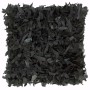 Cushions with fringes 2 units black leather and cotton 45x45 cm by vidaXL, Cushions - Ref: Foro24-133993, Price: 44,84 €, Dis...