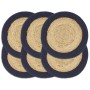 Placemat 6 pcs jute and natural cotton navy blue 38cm by vidaXL, Placemats - Ref: Foro24-133863, Price: 25,94 €, Discount: %