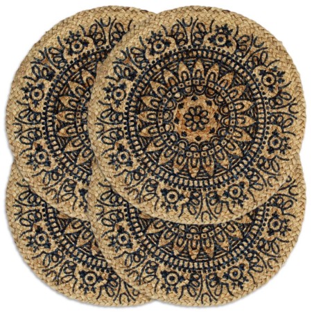 Round placemats 4 pcs dark blue jute 38 cm by vidaXL, Placemats - Ref: Foro24-133870, Price: 19,84 €, Discount: %