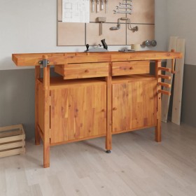 Workbench with drawers and screws wooden bench 162x62x83 cm by vidaXL, Work tables - Ref: Foro24-153324, Price: 316,99 €, Dis...