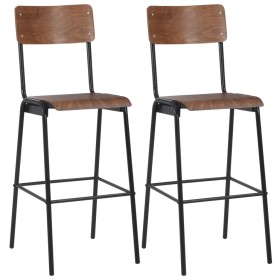 Kitchen stools 2 pcs plywood and brown steel by vidaXL, Kitchen stools - Ref: Foro24-280079, Price: 230,72 €, Discount: %