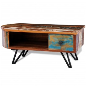 Mesa de centro con patas de hierro madera maciza reciclada de vidaXL, Mesas de centro - Ref: Foro24-241642, Precio: 206,99 €,...