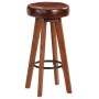 Kitchen stools 2 units genuine leather solid acacia wood by vidaXL, Kitchen stools - Ref: Foro24-246260, Price: 162,89 €, Dis...