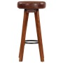 Kitchen stools 2 units genuine leather solid acacia wood by vidaXL, Kitchen stools - Ref: Foro24-246260, Price: 162,89 €, Dis...