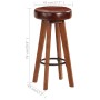 Kitchen stools 2 units genuine leather solid acacia wood by vidaXL, Kitchen stools - Ref: Foro24-246260, Price: 162,89 €, Dis...