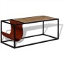 Mesa de centro con revistero de cuero auténtico 110x50x45 cm de vidaXL, Mesas de centro - Ref: Foro24-244241, Precio: 113,29 ...