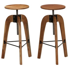 Kitchen stools 2 units solid acacia wood by vidaXL, Kitchen stools - Ref: Foro24-246018, Price: 167,42 €, Discount: %