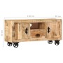 Mueble para la TV de madera de mango rugosa 110x30x50 cm de vidaXL, Muebles TV - Ref: Foro24-243983, Precio: 211,68 €, Descue...