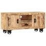 Rough mango wood TV cabinet 110x30x50 cm by vidaXL, TV Furniture - Ref: Foro24-243983, Price: 211,68 €, Discount: %