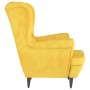 Sillón de terciopelo amarillo mostaza de vidaXL, Sillones - Ref: Foro24-324066, Precio: 206,24 €, Descuento: %