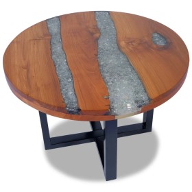 Mesa de centro de resina de teca 60 cm de vidaXL, Mesas de centro - Ref: Foro24-243466, Precio: 170,53 €, Descuento: %