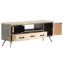 Solid mango wood and steel TV cabinet 120x30x45 cm by vidaXL, TV Furniture - Ref: Foro24-246282, Price: 171,64 €, Discount: %