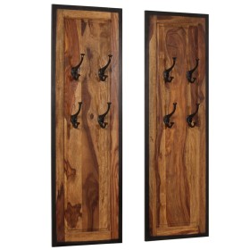 Coat racks 2 units of solid sheesham wood by vidaXL, Hat and coat racks - Ref: Foro24-246232, Price: 135,44 €, Discount: %