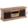 Mueble TV 2 puertas correderas madera maciza mango 110x30x45 cm de vidaXL, Muebles TV - Ref: Foro24-244019, Precio: 331,99 €,...