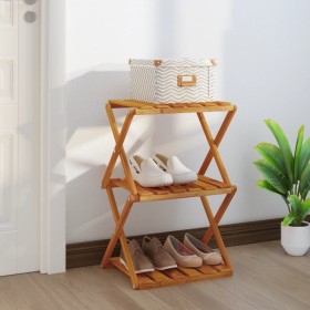 Folding shelf 3 heights brown acacia wood 43x31x63 cm by vidaXL, Bookcases and shelves - Ref: Foro24-153329, Price: 38,99 €, ...