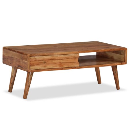 Coffee table with carved solid wood drawer 100x50x40 cm by vidaXL, Coffee table - Ref: Foro24-244974, Price: 295,99 €, Discou...