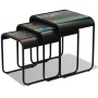 Stackable tables 3 units recycled solid wood by vidaXL, Side tables - Ref: Foro24-243286, Price: 170,78 €, Discount: %