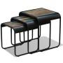 Stackable tables 3 units recycled solid wood by vidaXL, Side tables - Ref: Foro24-243286, Price: 170,78 €, Discount: %