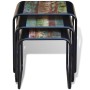 Stackable tables 3 units recycled solid wood by vidaXL, Side tables - Ref: Foro24-243286, Price: 170,78 €, Discount: %