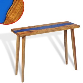 Teak and resin console table 100x35x75 cm by vidaXL, Side tables - Ref: Foro24-245068, Price: 170,40 €, Discount: %