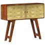 Aparador estampado dorado madera maciza de sheesham 90x30x77 cm de vidaXL, Aparadores - Ref: Foro24-246346, Precio: 231,16 €,...