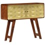 Aparador estampado dorado madera maciza de sheesham 90x30x77 cm de vidaXL, Aparadores - Ref: Foro24-246346, Precio: 231,16 €,...