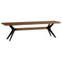 Banco de comedor madera de acacia maciza y acero 160x40x45 cm de vidaXL, Bancos de comedor y cocina - Ref: Foro24-246318, Pre...