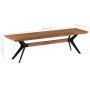 Banco de comedor madera de acacia maciza y acero 160x40x45 cm de vidaXL, Bancos de comedor y cocina - Ref: Foro24-246318, Pre...