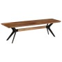 Banco de comedor madera de acacia maciza y acero 160x40x45 cm de vidaXL, Bancos de comedor y cocina - Ref: Foro24-246318, Pre...