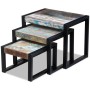 Stackable tables 3 units recycled solid wood by vidaXL, Side tables - Ref: Foro24-243279, Price: 140,60 €, Discount: %