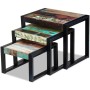 Stackable tables 3 units recycled solid wood by vidaXL, Side tables - Ref: Foro24-243279, Price: 140,60 €, Discount: %