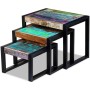 Stackable tables 3 units recycled solid wood by vidaXL, Side tables - Ref: Foro24-243279, Price: 140,60 €, Discount: %