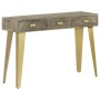 Mesa consola madera maciza de mango con latón gris 110x35x76 cm de vidaXL, Mesas auxiliares - Ref: Foro24-246682, Precio: 196...