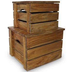 Set Aufbewahrungsboxen 2 Stück massives recyceltes Holz von vidaXL, Aufbewahrungskisten - Ref: Foro24-244498, Preis: 115,91 €...