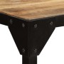 Mesa de comedor madera maciza de mango rugosa y acero 120 cm de vidaXL, Mesas de cocina y de comedor - Ref: Foro24-246630, Pr...