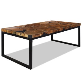 Mesa de centro de resina de teca 110x60x40 cm de vidaXL, Mesas de centro - Ref: Foro24-244551, Precio: 234,99 €, Descuento: %