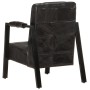 Sillón de cuero de cabra real negro 60x80x87 cm de vidaXL, Sillones - Ref: Foro24-325148, Precio: 151,43 €, Descuento: %