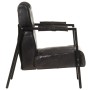 Sillón de cuero de cabra real negro 60x80x87 cm de vidaXL, Sillones - Ref: Foro24-325148, Precio: 151,43 €, Descuento: %