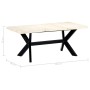 White dining table 180x90x75 cm made of solid mango wood by vidaXL, Kitchen and dining tables - Ref: Foro24-247431, Price: 41...