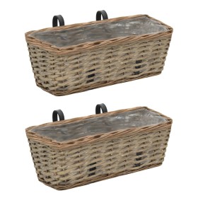 Balcony planter with PE lining 40 cm 2 units by vidaXL, Pots and planters - Ref: Foro24-246828, Price: 27,27 €, Discount: %