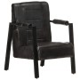 Black real goat leather armchair 60x80x87 cm by vidaXL, Armchairs - Ref: Foro24-325148, Price: 151,99 €, Discount: %