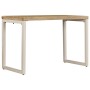 Mesa de comedor de madera maciza de mango y acero 115x55x76 cm de vidaXL, Mesas de cocina y de comedor - Ref: Foro24-247333, ...